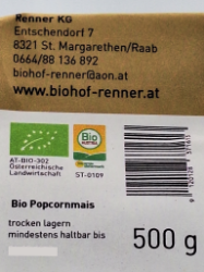 Bild von Popcornmais 0,5kg 