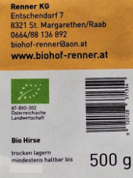 Bild von Hirse ganz 0,5kg 